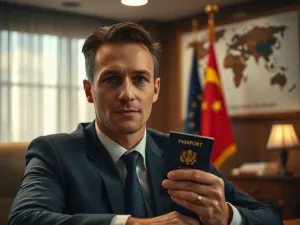 Profesjonalistka w okularach przy biurku z laptopem w nowoczesnym biurze.